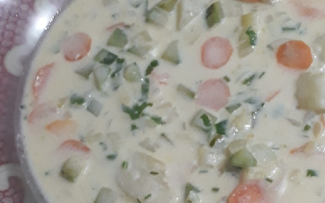 Sopa de legumes com cream cheese light