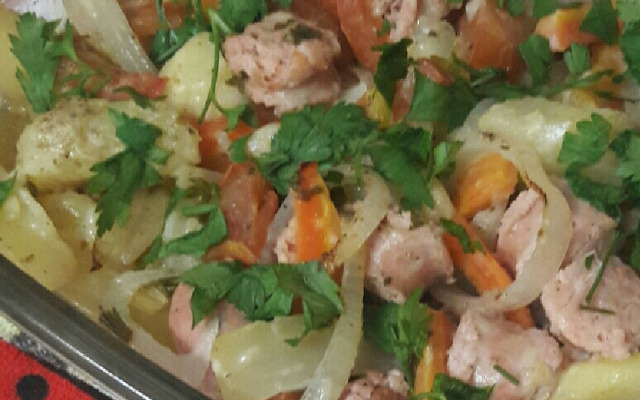 linguiça de frango ao forno