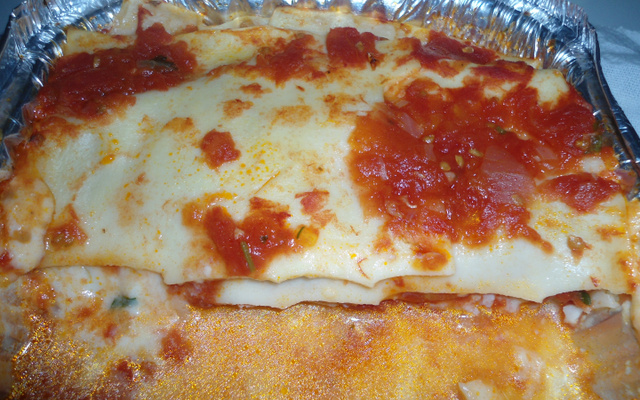 Massa fresca caseira de macarrão para lasanha