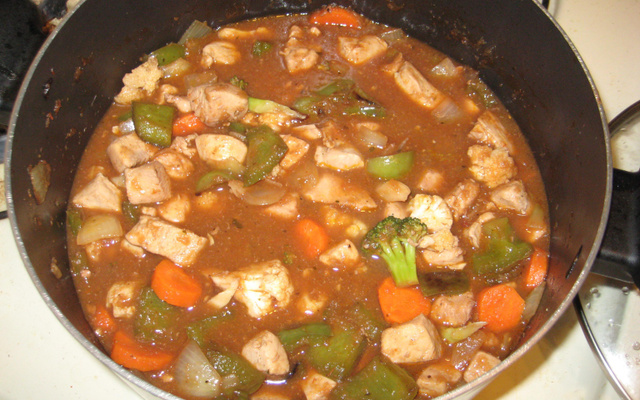 Frango xadrez (à moda)