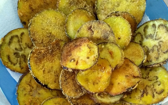 Berinjela frita bem sequinha