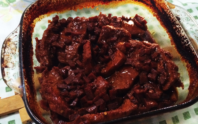 Costela de porco suína ao molho agridoce