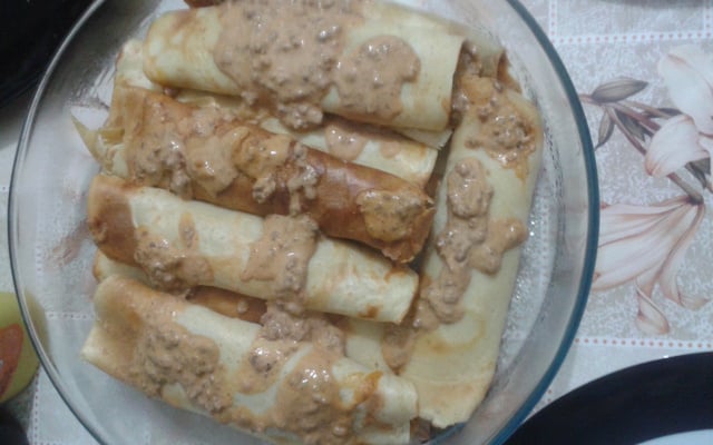 Panqueca de carne moída da Cris