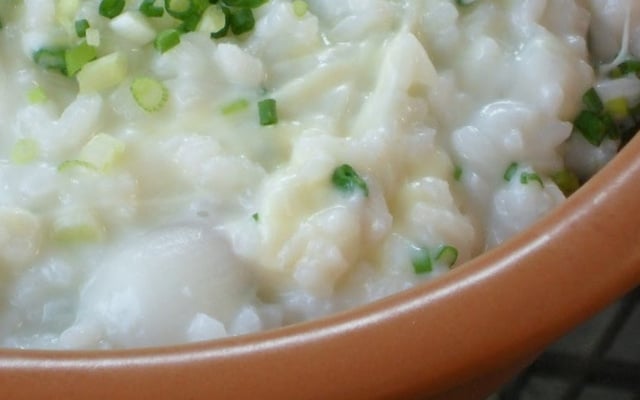 Risoto com queijo boliviano (arroz com queijo boliviano)