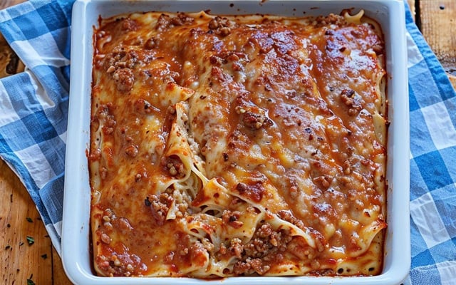 Lasanha com molho branco e bolonhesa