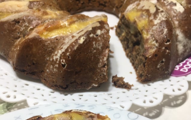 Bolo funcional de banana e maçã