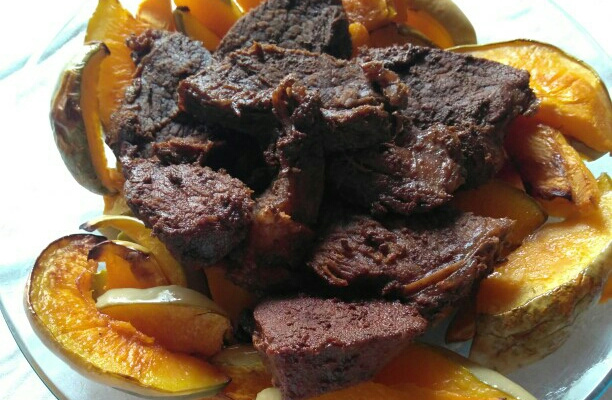 Abóbora assada com carne-seca