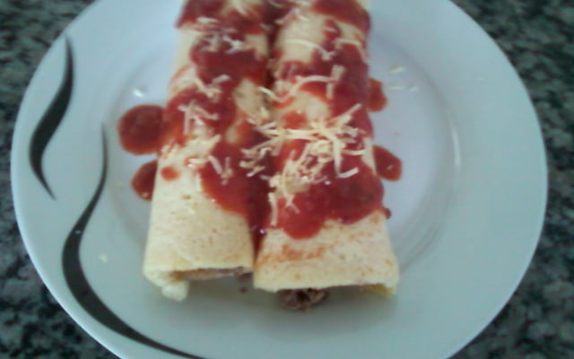 Massa panqueca com creme de leite