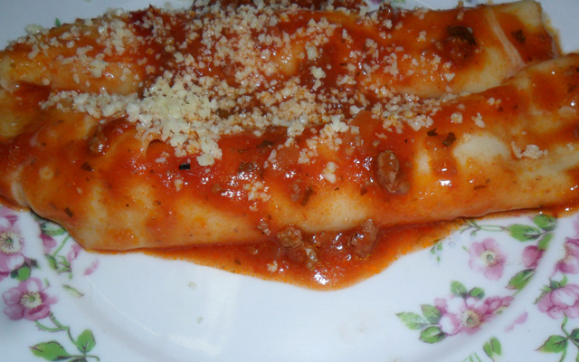 Canelone com Berinjela
