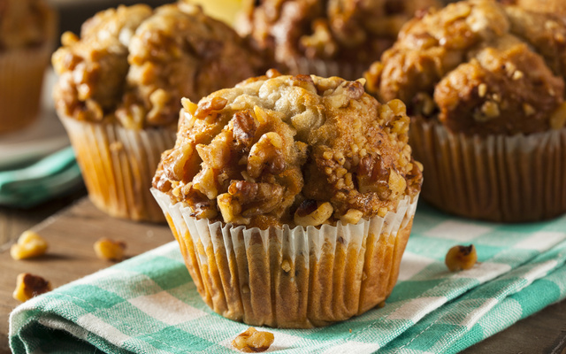 Muffin de banana com castanha da India