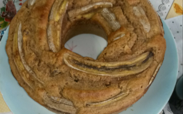 Bolo integral de maçã e banana