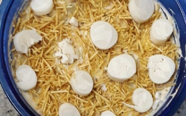 Salada de batata com palmito da Lú