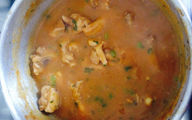 Creme de mandioca com frango