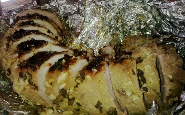 Lombo ao alho na churrasqueira