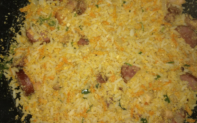Arroz farofa divino para churrasco