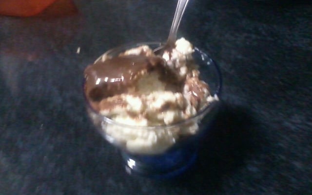 Mousse de coco com ganache de nutella