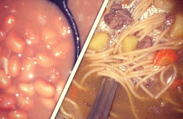 Sopa de carne com legumes e macarrão