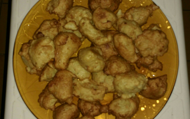 Bolinho de arroz com creme de cebola