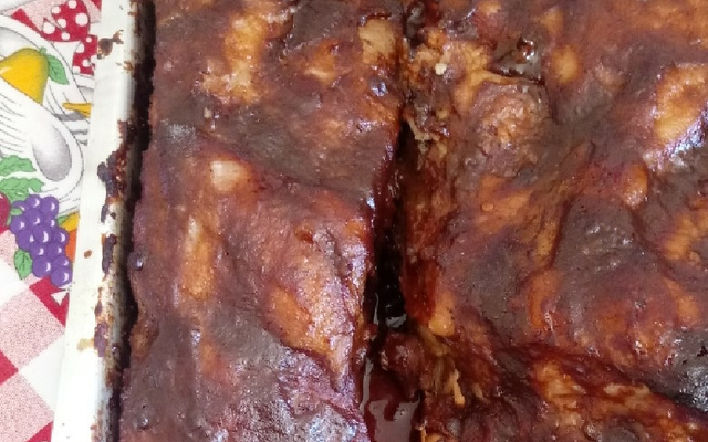 Costela de porco com molho Barbecue