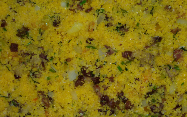 Farofa de cuscuz da Bahia