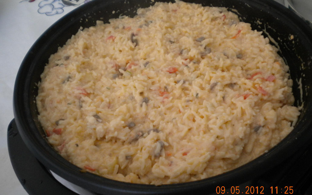 Risoto com creme de leite