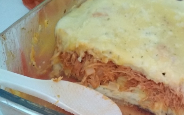 Escondidinho de frango com batata-doce