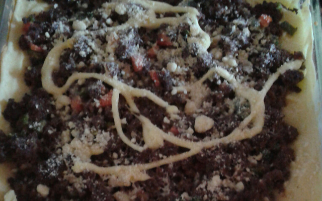 Batata e carne moída ao forno do Lúcio Cezar