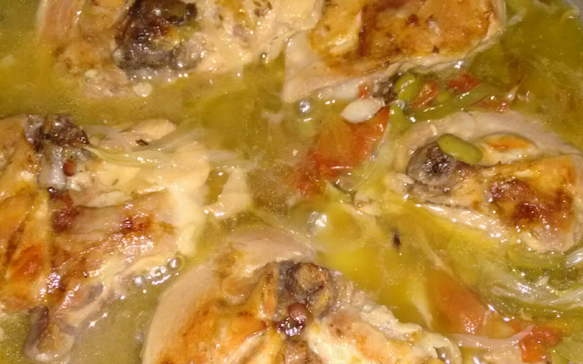 Coxa e sobrecoxa de frango assado