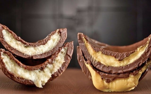 Ovo de Páscoa proteico recheado sabor prestígio e amendoim