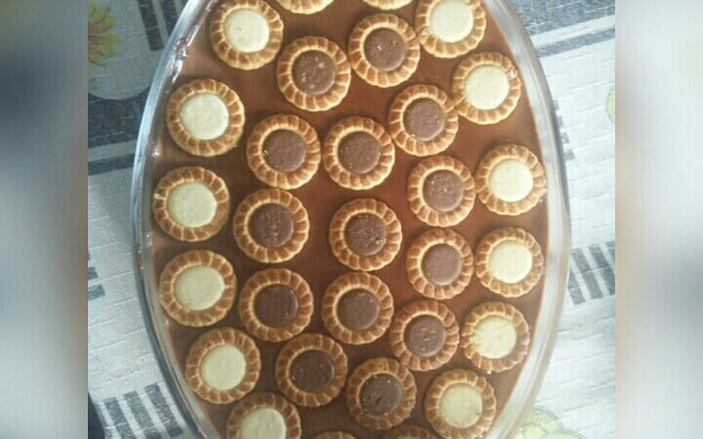 Pavê de chocolate preto e chocolate branco