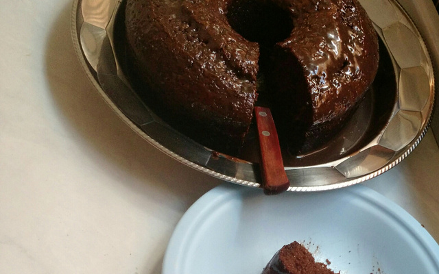 Bolo nega maluca de liquidificador