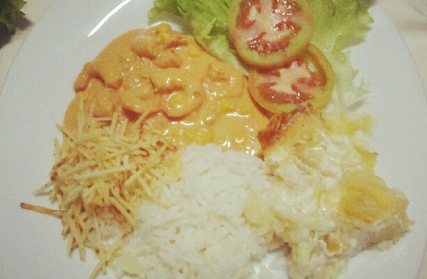 Estrogonofe de camarão