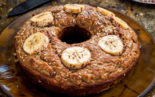 Bolo de Banana com Aveia Fitness