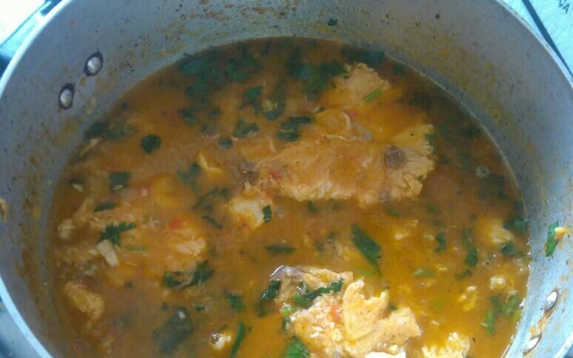 Peixe cozido simples