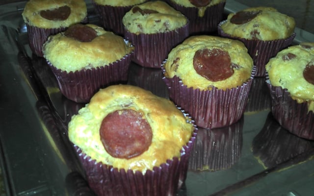 Cupcake salgado de calabresa