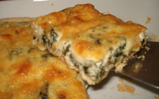 Quiche de espinafre e mussarela