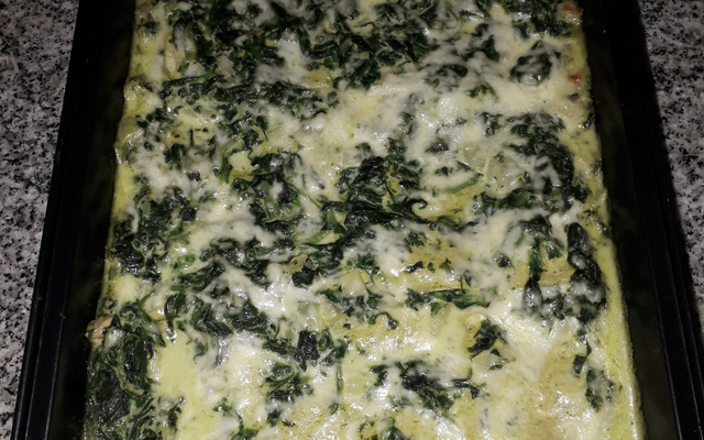 Lasanha com molho de espinafre
