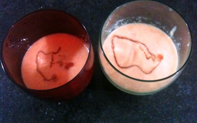 Creme de Papaia ao Leite de Coco e Licor Cassis