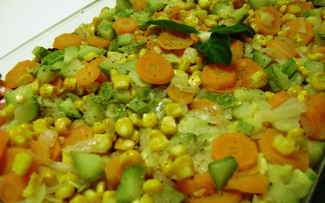 Quiche de carne moída à jardineira