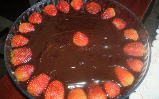 Bombom aberto de morango