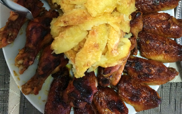 Frango assado com mel e curry