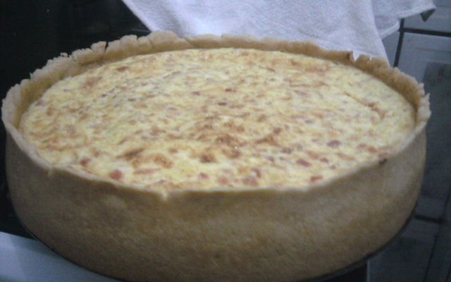 Quiche de queijo e presunto