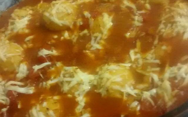 Nhoque recheado com frango e catupiry