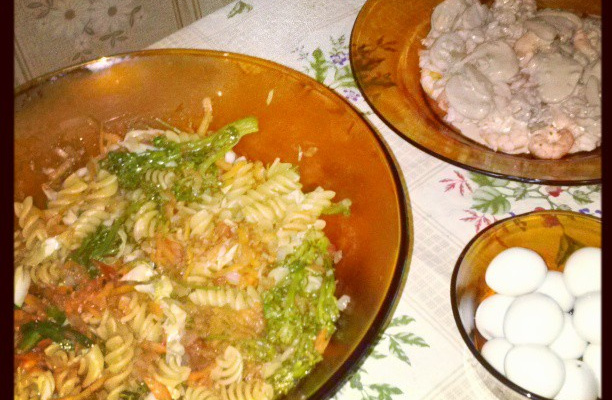 Macarrão com legumes