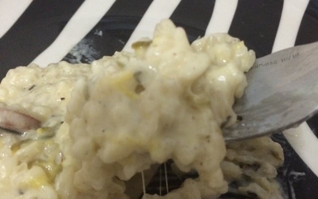 Risoto de abobrinha com linguiça defumada