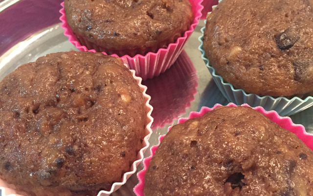 Muffin de banana com chocolate