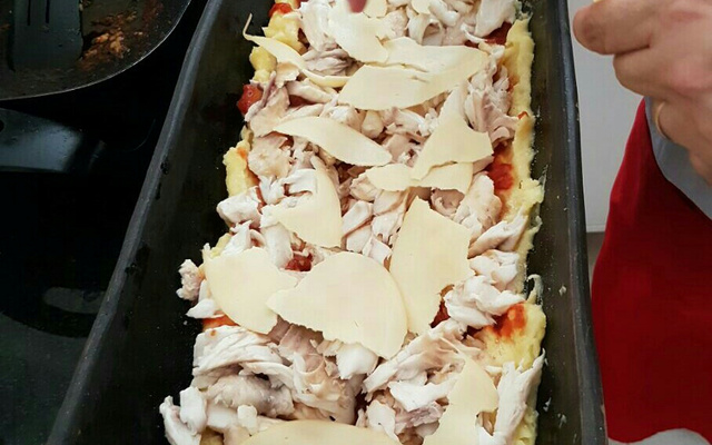 Tilápia na telha com mandioquinha