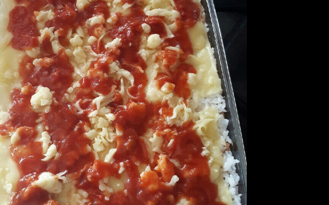 Arroz de forno com bacon e palmito