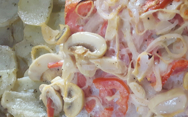 Cação assado no forno