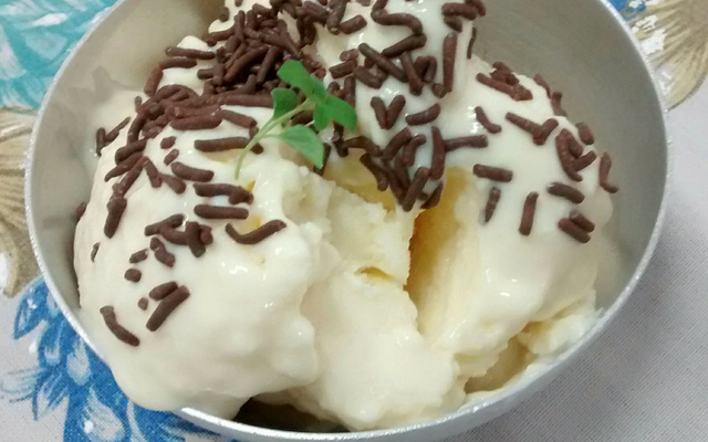 Sorvete cremoso de coco